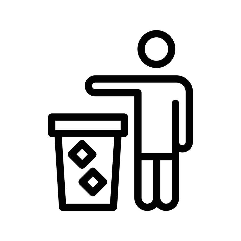 Ilustración de vector de cubo de basura en un fondo. Símbolos de calidad premium. Iconos vectoriales para concepto y diseño gráfico.