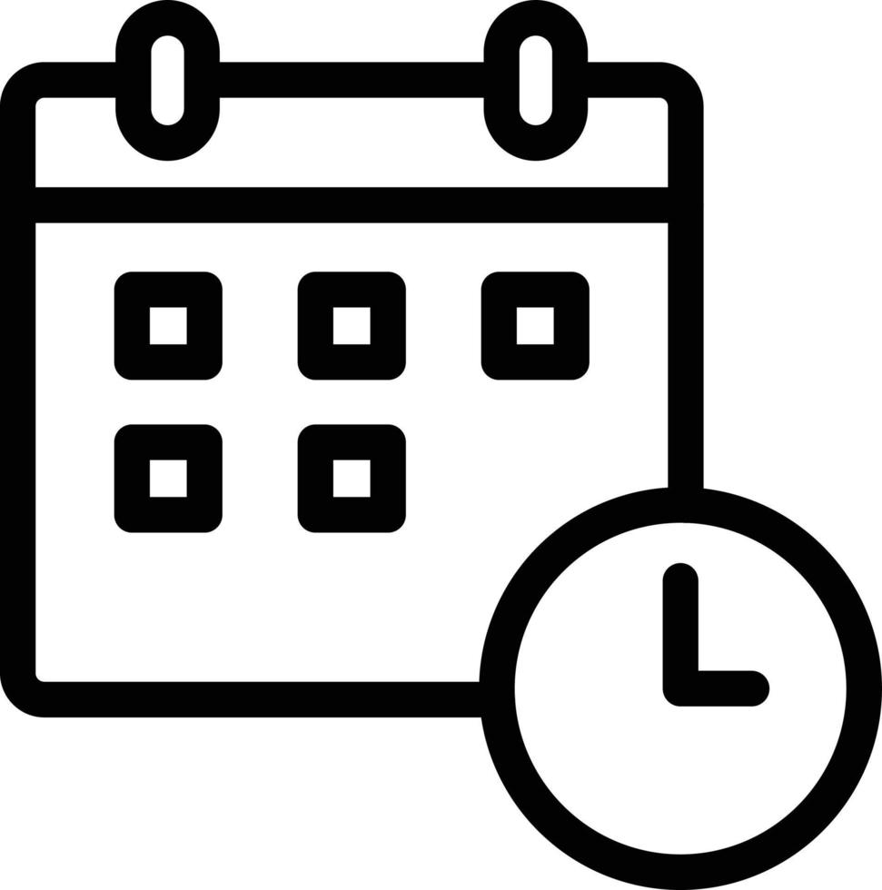 ilustración de vector de tiempo de calendario en un fondo. símbolos de calidad premium. iconos vectoriales para concepto y diseño gráfico.
