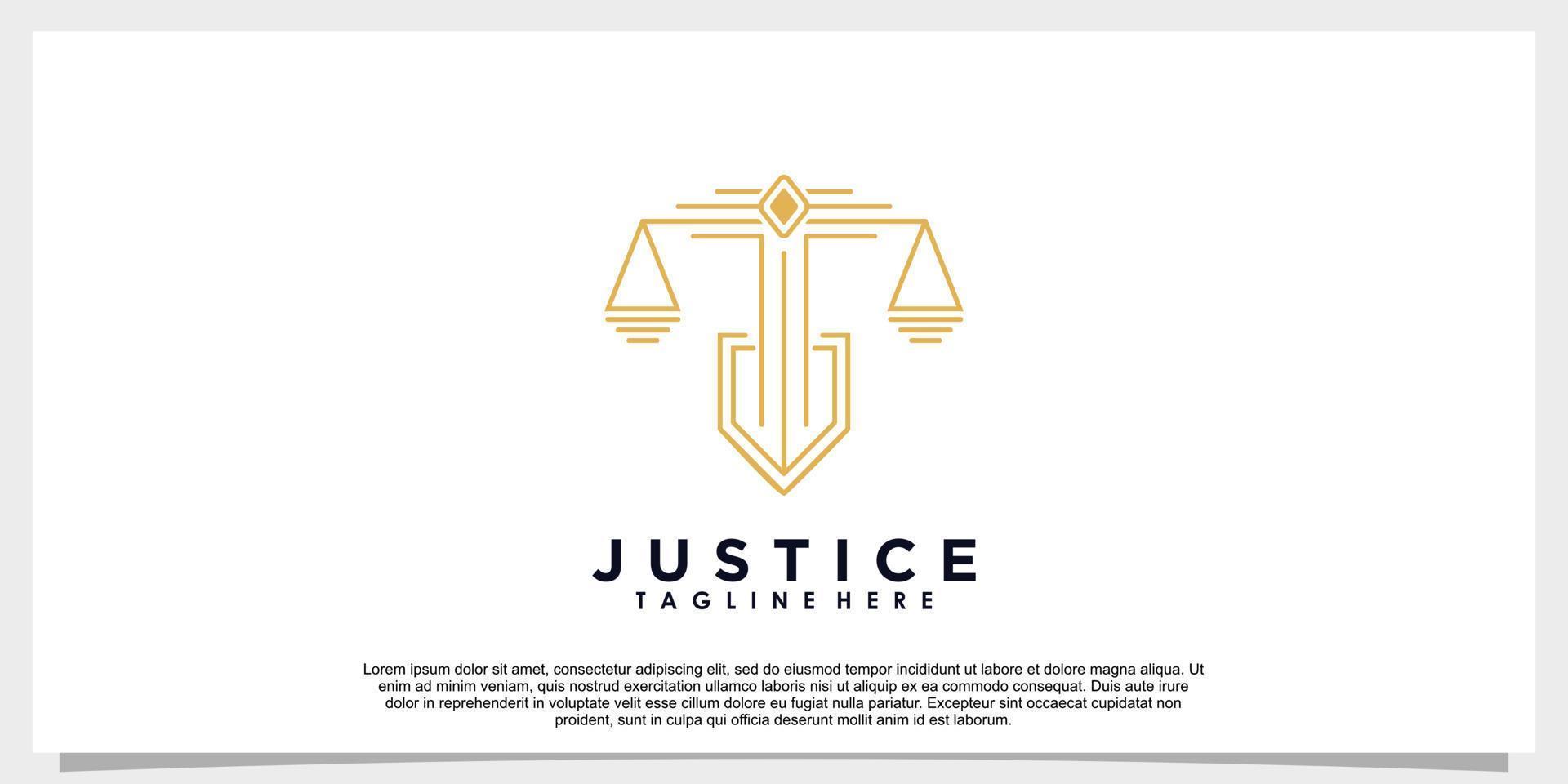 law of justice logo design with creative concept vector
