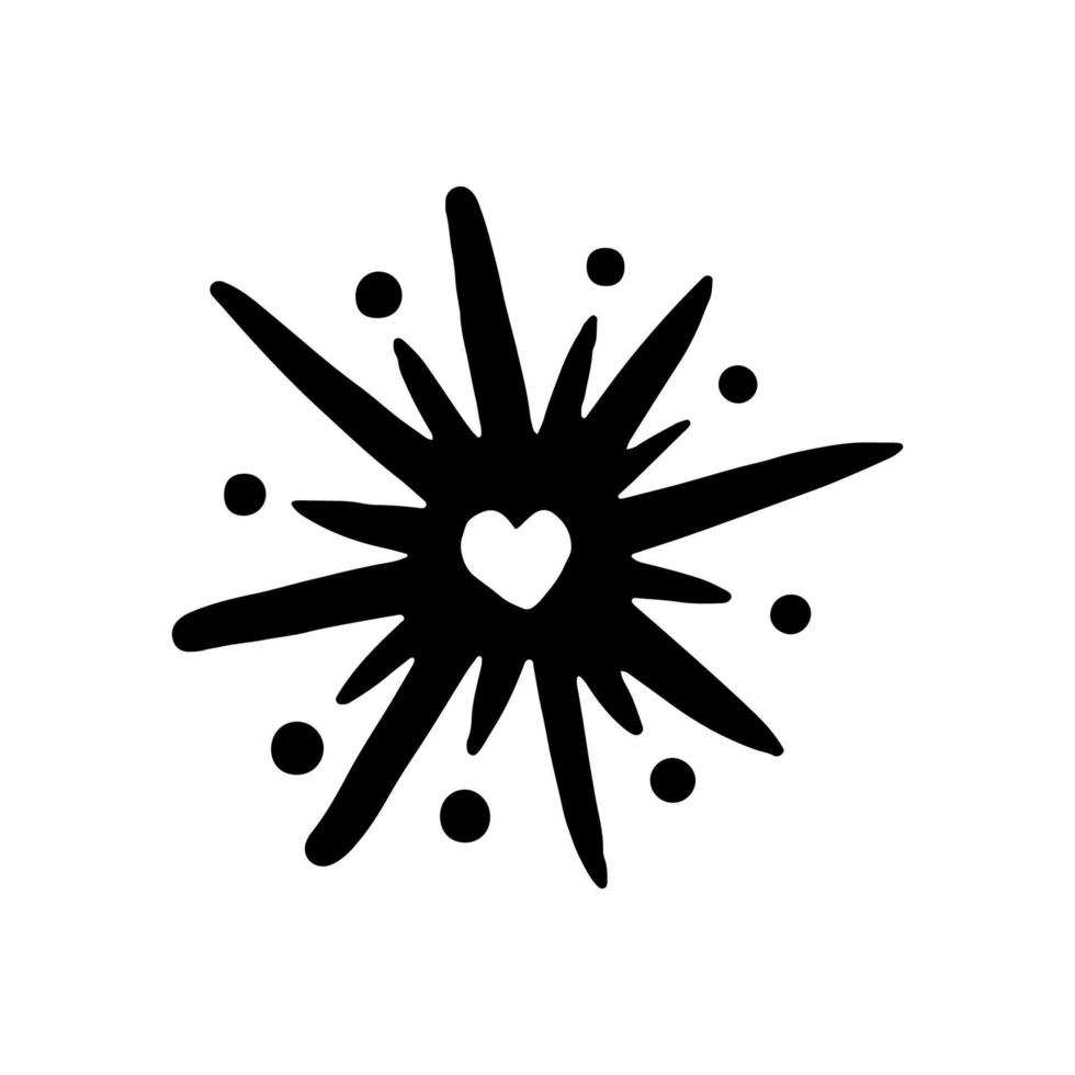 Winter christmas snowflake. Snowflake hand drawn in doodle style. Happy New Year. Illustration for graphics, website, logo, icons, postcards vector
