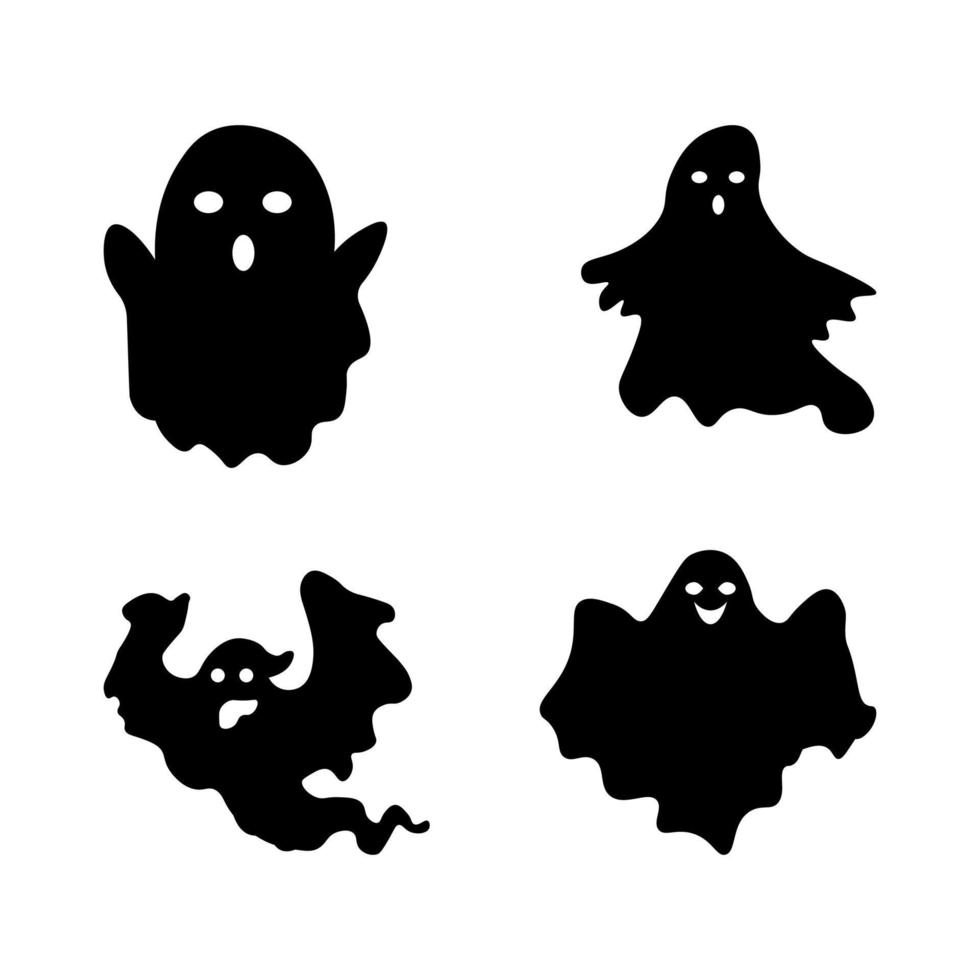 Halloween ghost set collection vector