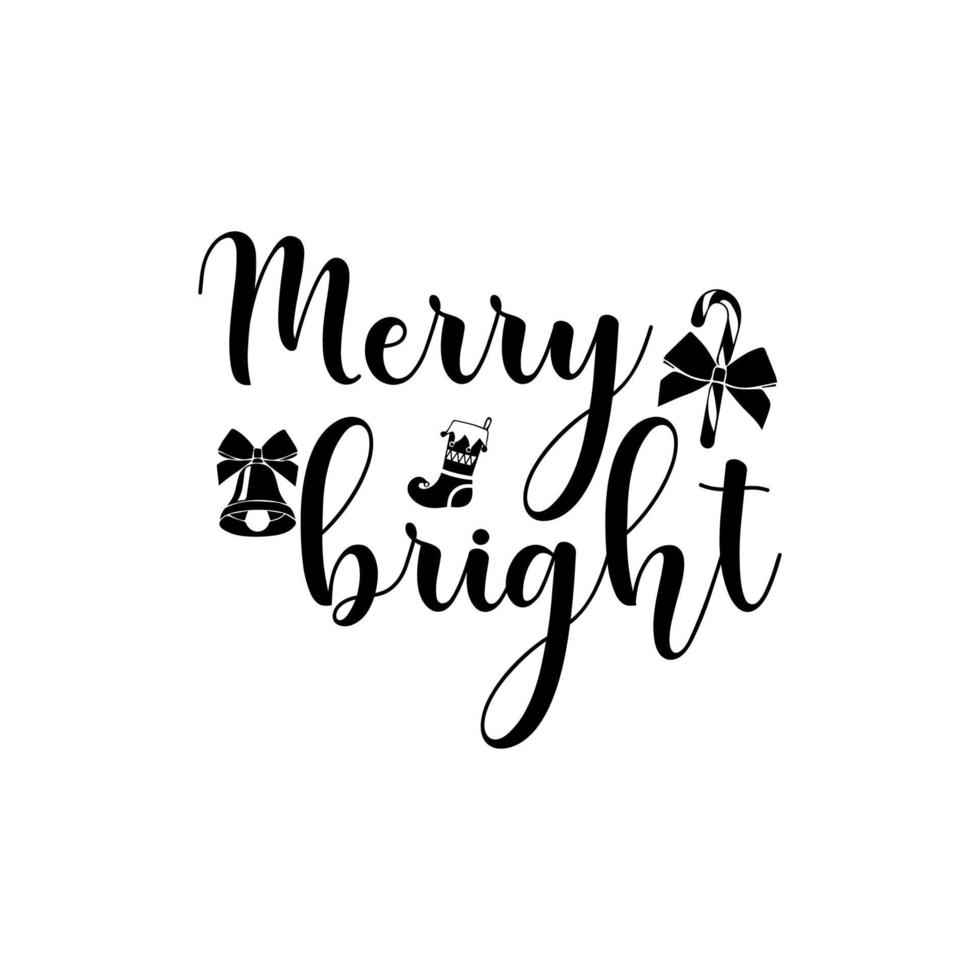 Merry bright Christmas design vector