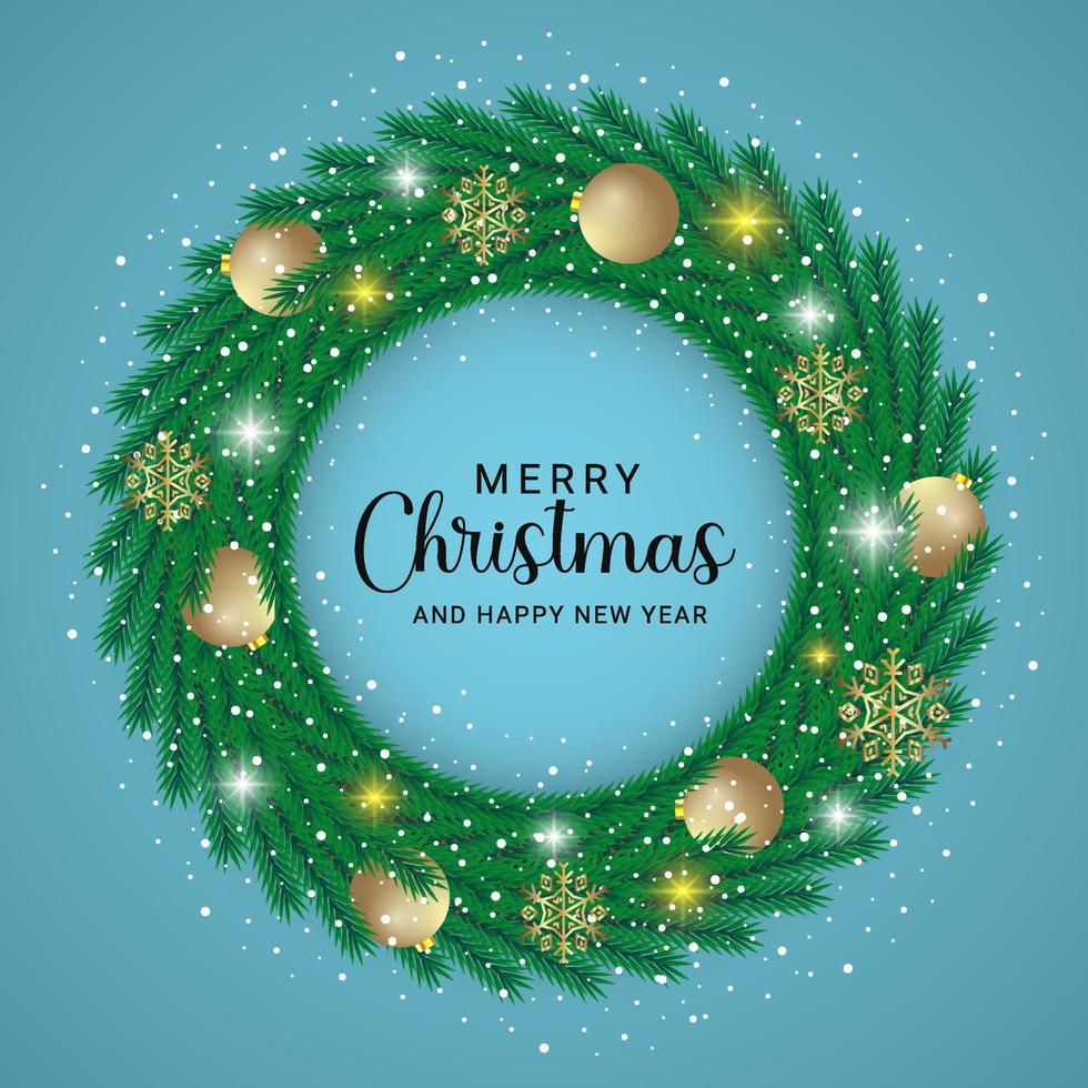 Flat design christmas wreath concept vector