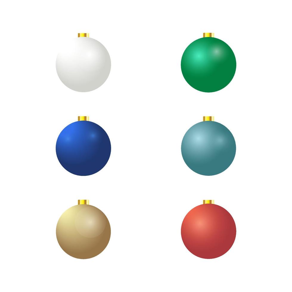 colección de adornos de bolas de navidad vector