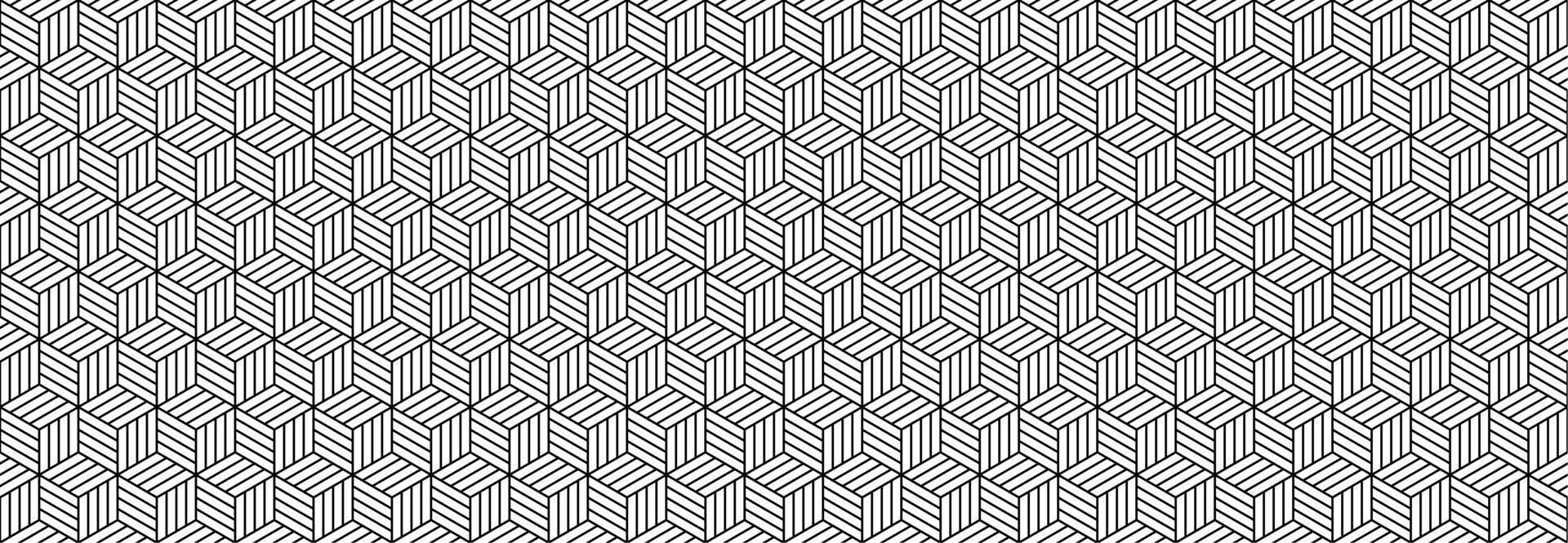 striped cubes seamless pattern.hexagonal seamless pattern vector