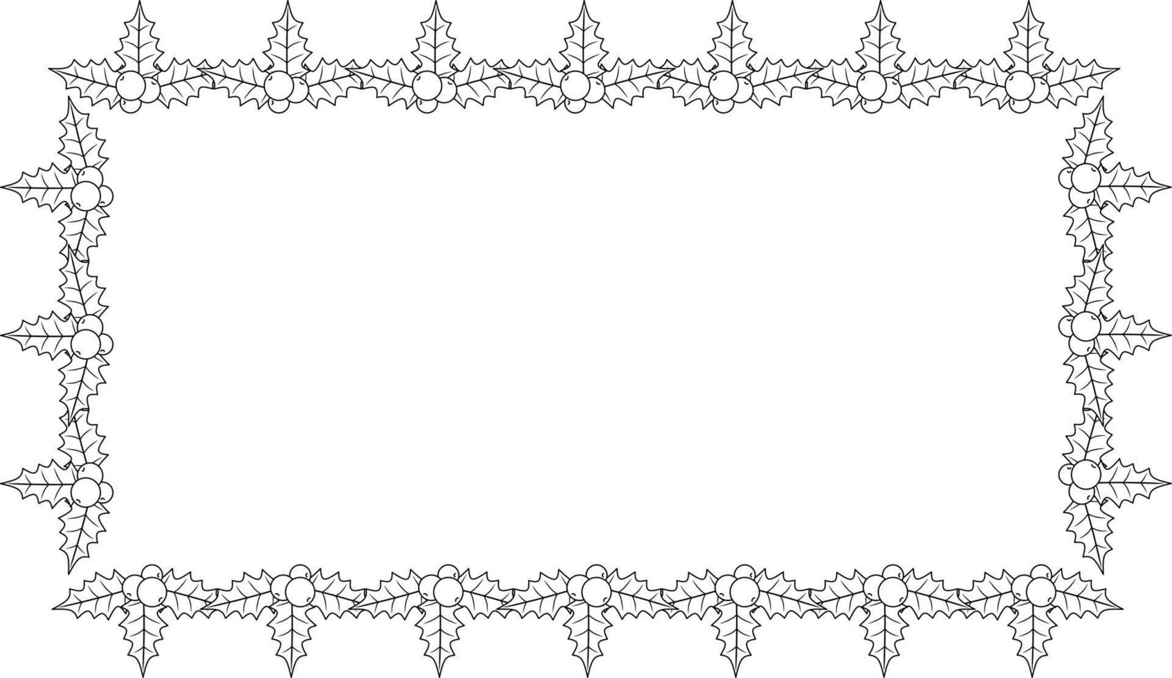 rectangle holly berry frame with copy space for text or design vector