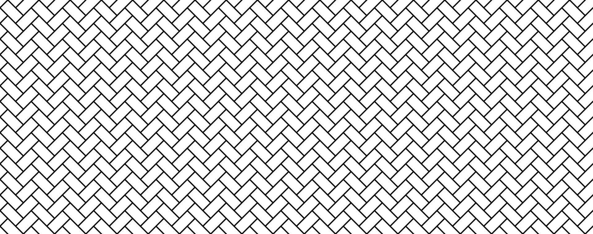 Black line vintage herringbone parquet seamless pattern vector