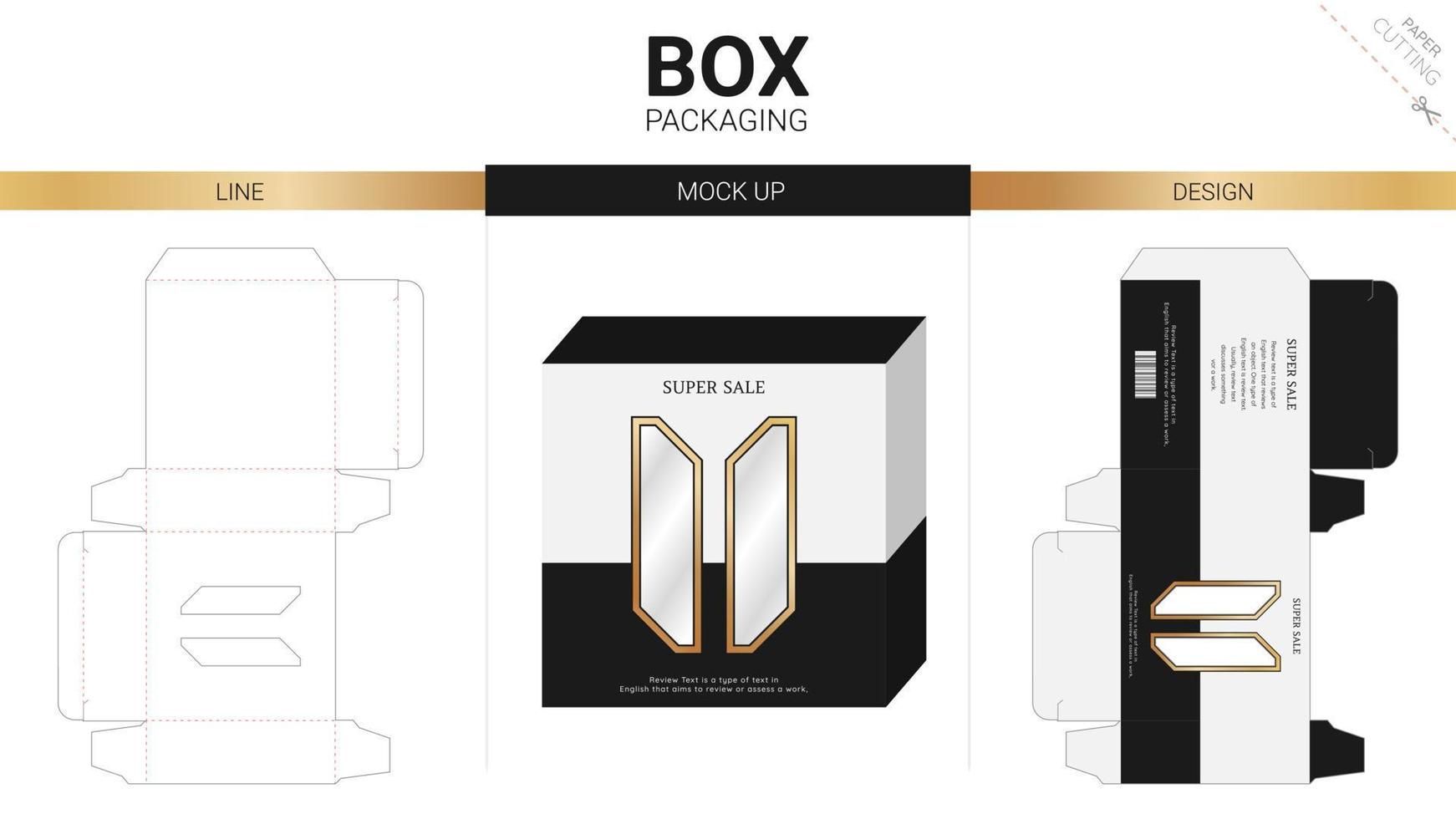 plantilla de troquelado de maqueta y embalaje de caja vector