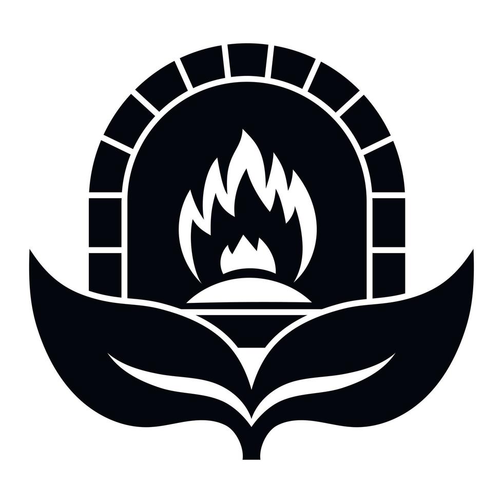 Fireplace eco icon, simple style vector