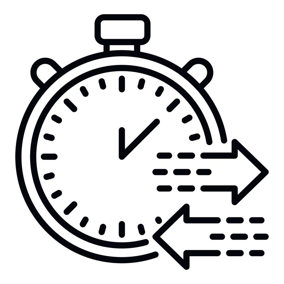 icono de tiempo de exportación, estilo de esquema vector