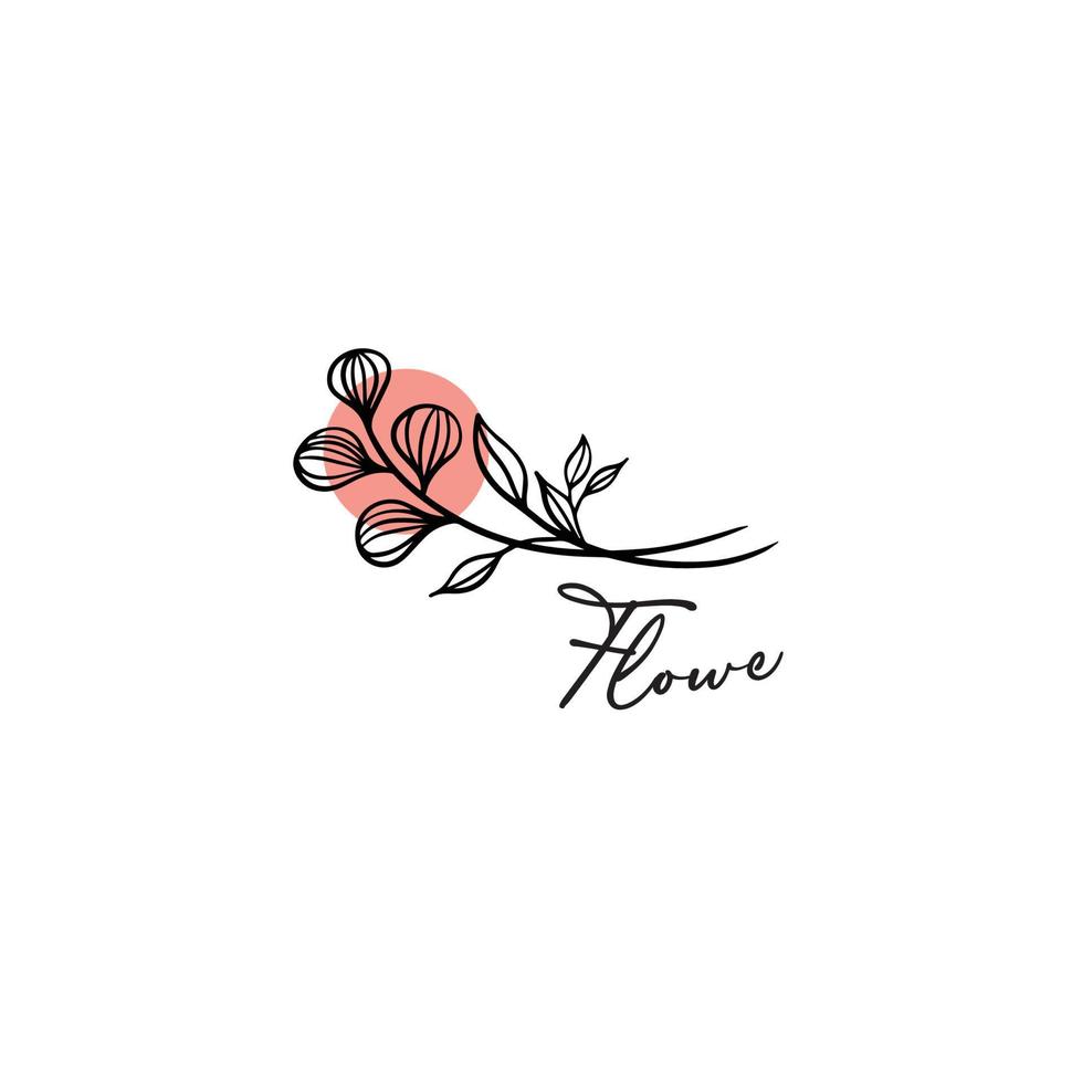 Vector abstract logo design templates in trendy linear minimal style. Rose logo flower vector icon illustration