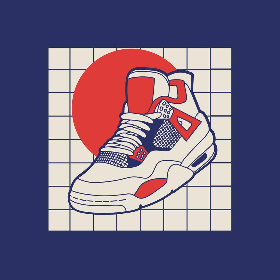 Concept. Flat design. Vector illustration. Sneakers in flat style ...