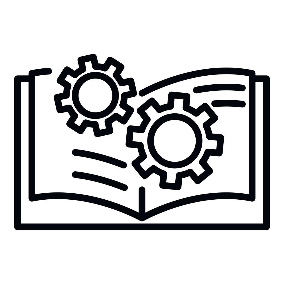 Gear user guide icon, outline style vector