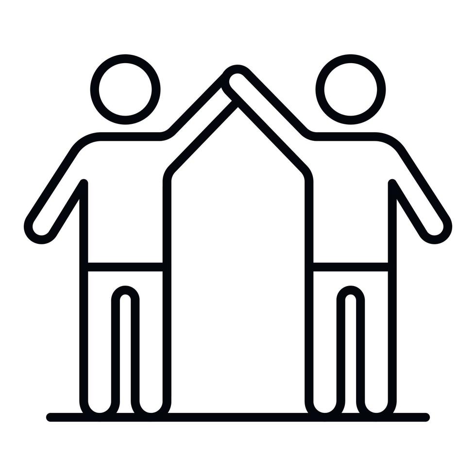 Business friends icon, outline style vector