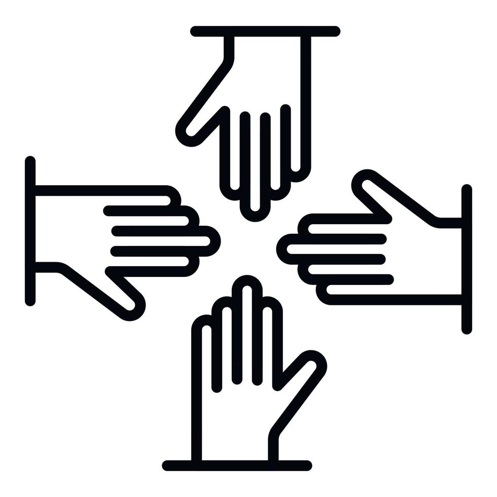 Volunteer hand group icon, outline style vector