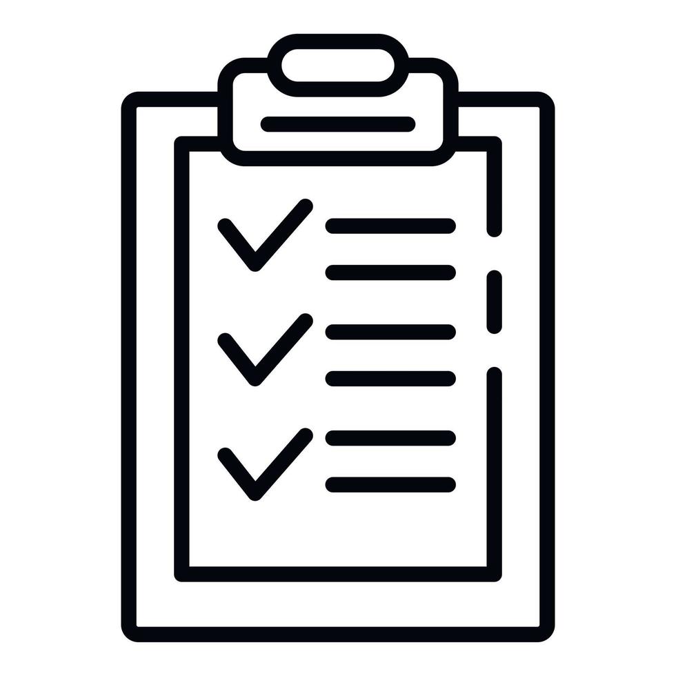 Export check sheet icon, outline style vector