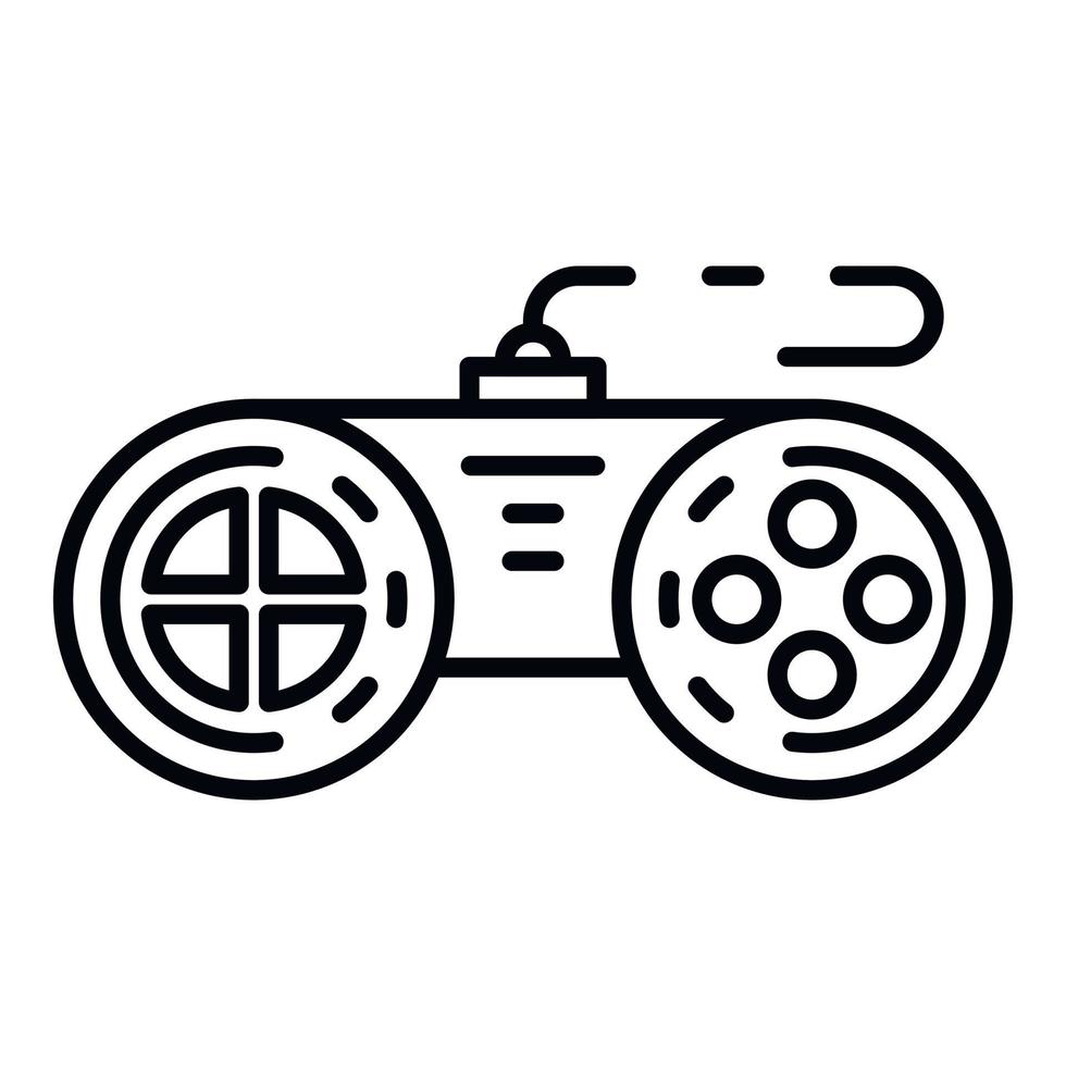 Plastic joystick icon, outline style vector