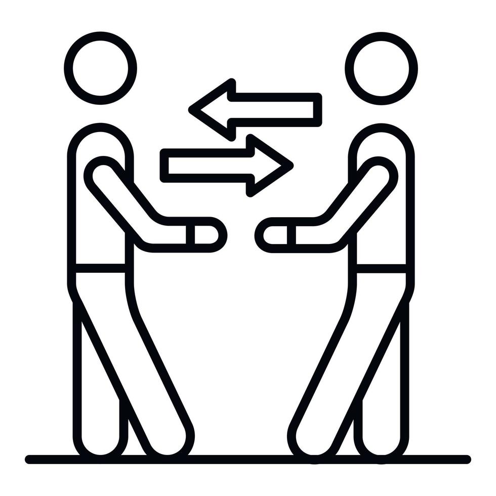 Corporate people interaction icon, outline style vector