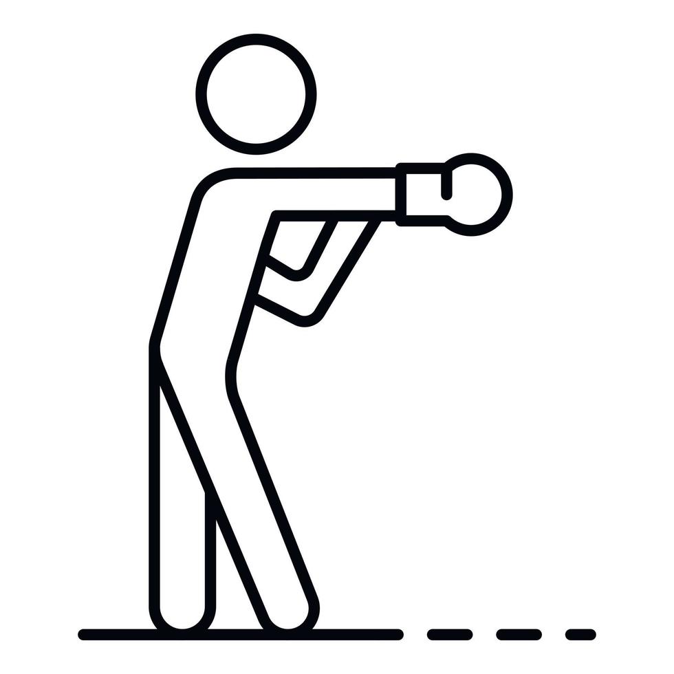 Boxing man icon, outline style vector