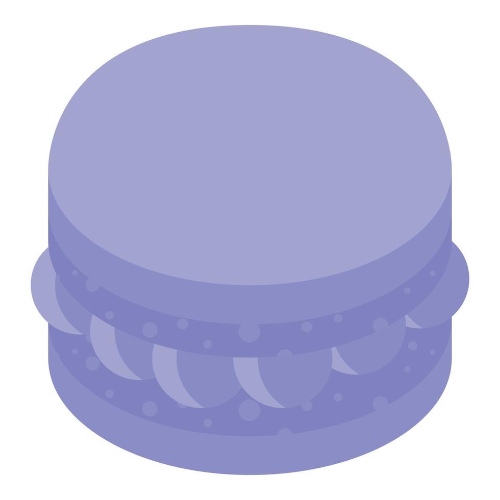 icono de macarrón azul, estilo isométrico vector