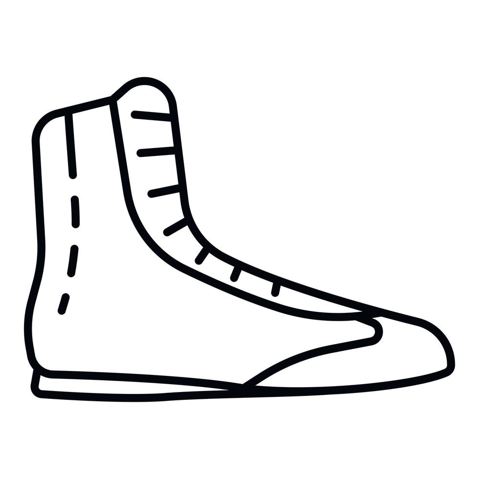 icono de zapato de boxeo, estilo de contorno vector