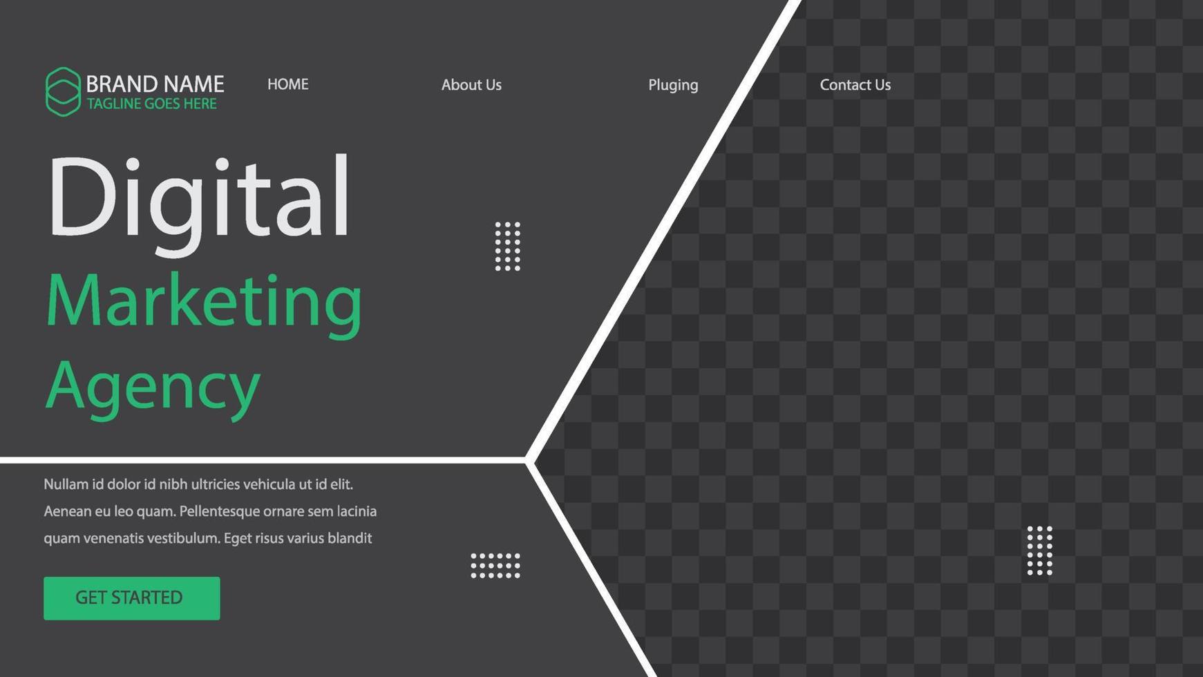 Digital Marketing Landing Page Design. vector