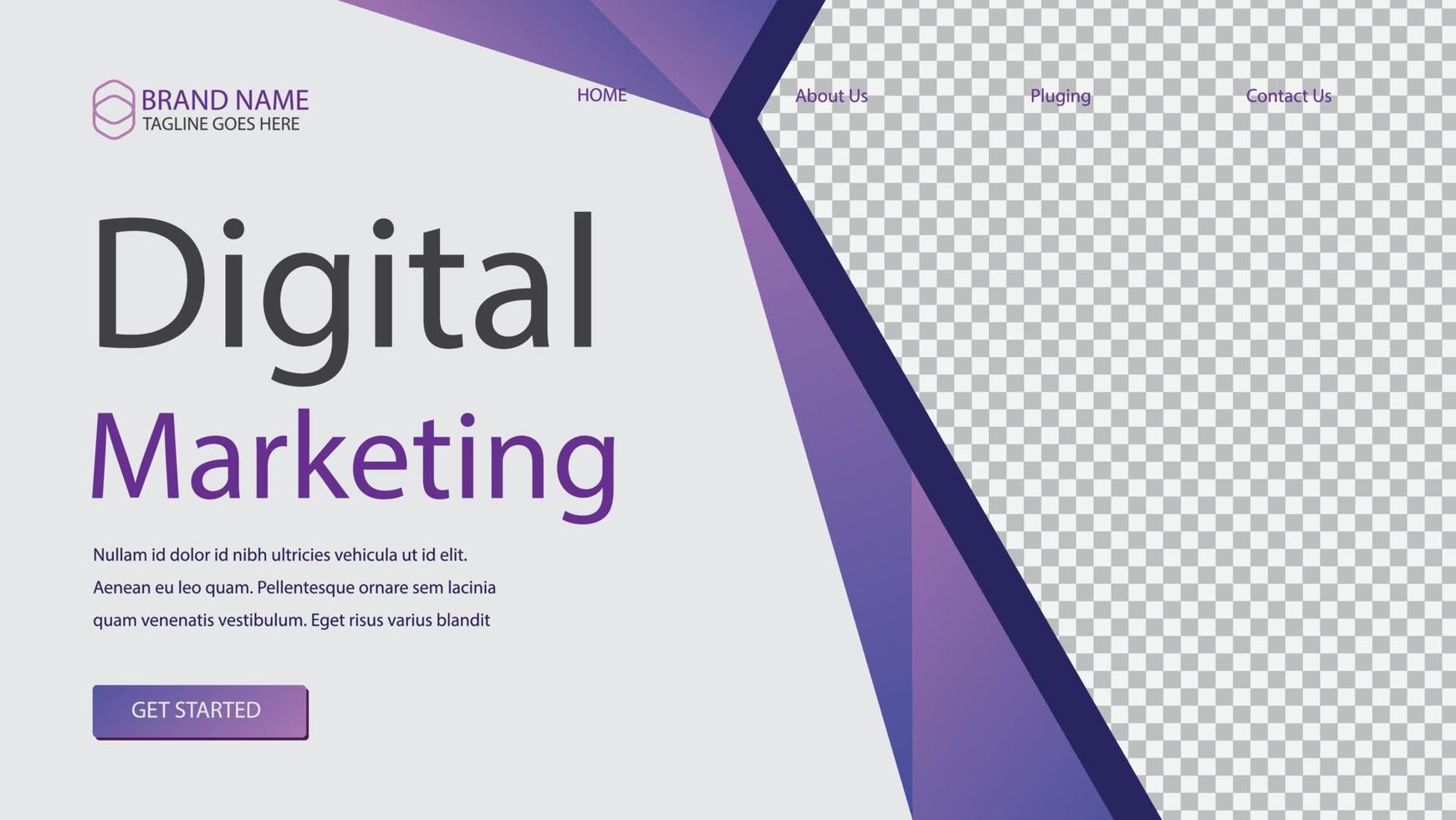 Digital Marketing Landing Page Design. vector