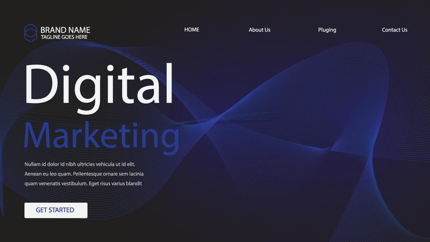 Digital Marketing Landing Page Design. vector