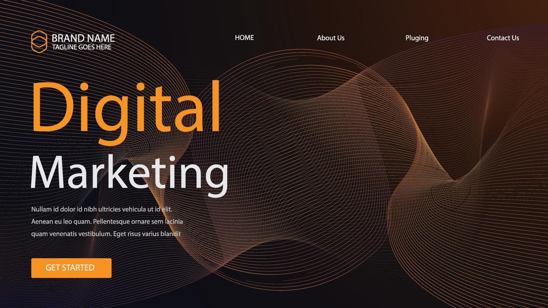 Digital Marketing Landing Page Design. vector