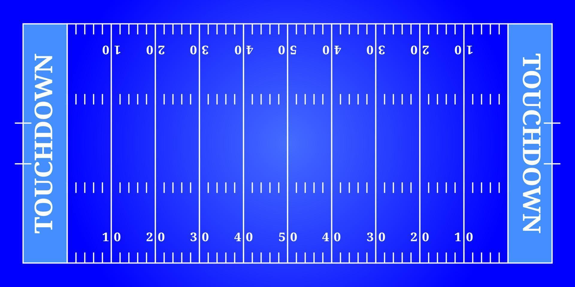 American football blue field,Tactical top view vector