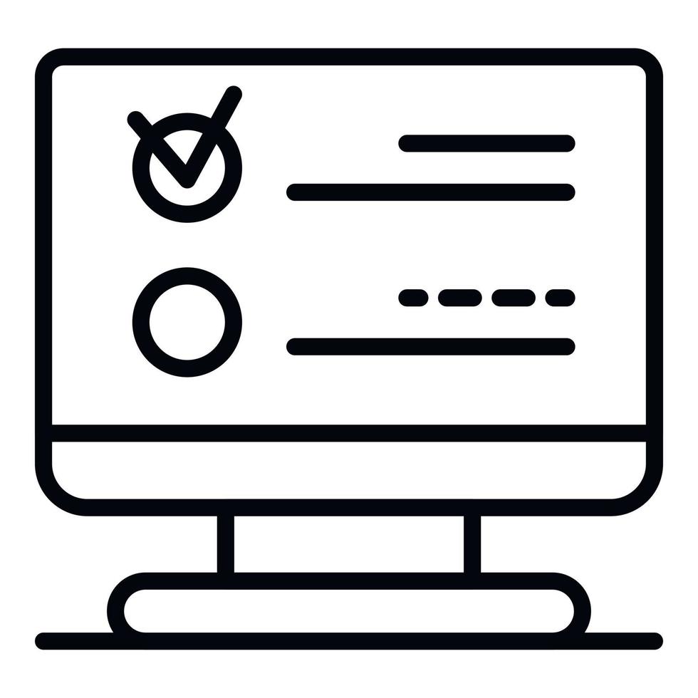Checkmark vote icon, outline style vector