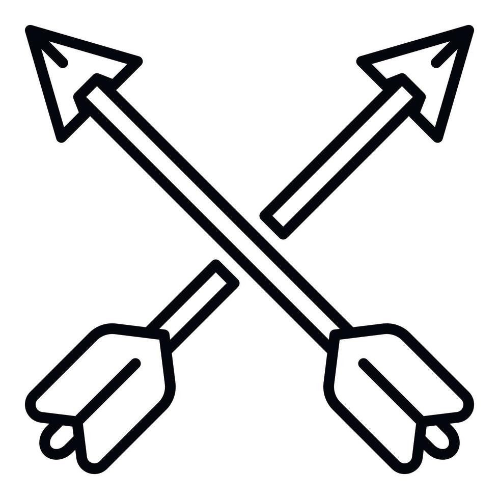 Crossed arrows icon, outline style vector