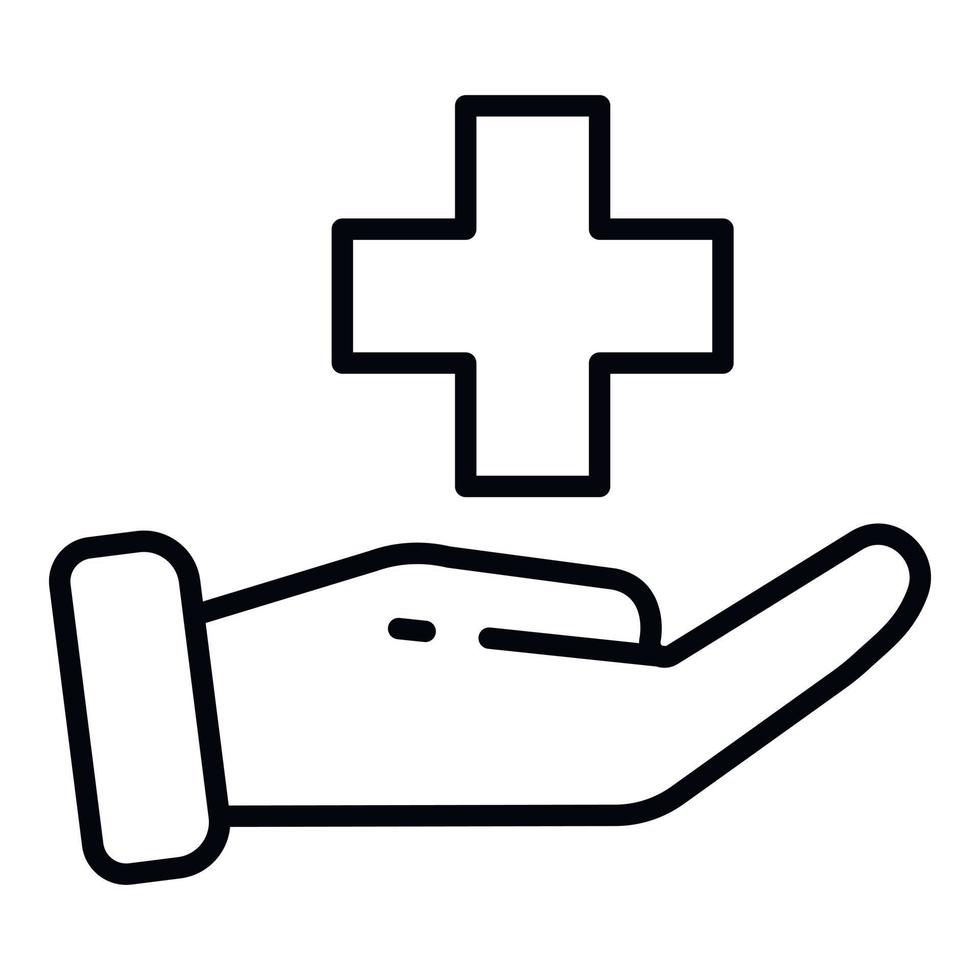 Medical care icon, outline style vector