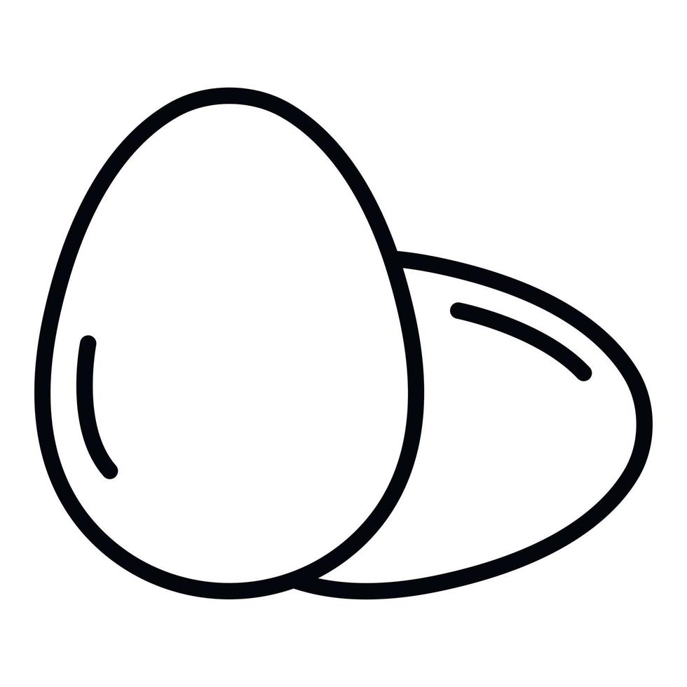 Two whole egg icon, outline style vector