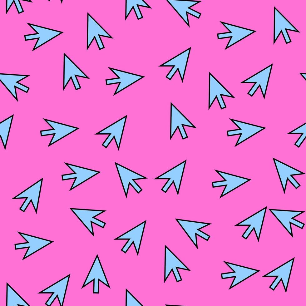 Mouse cursor seamless pattern.Pink background. vector