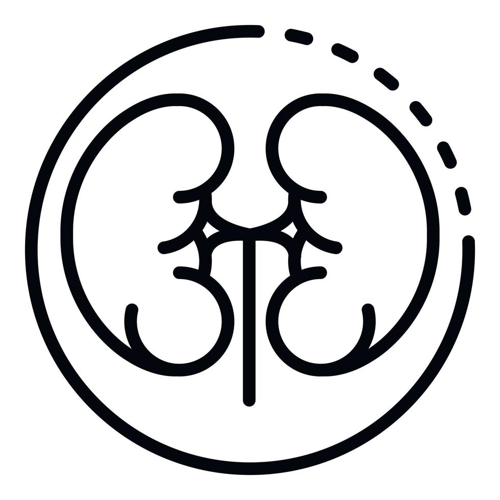 Kidneys in a circle icon, outline style vector