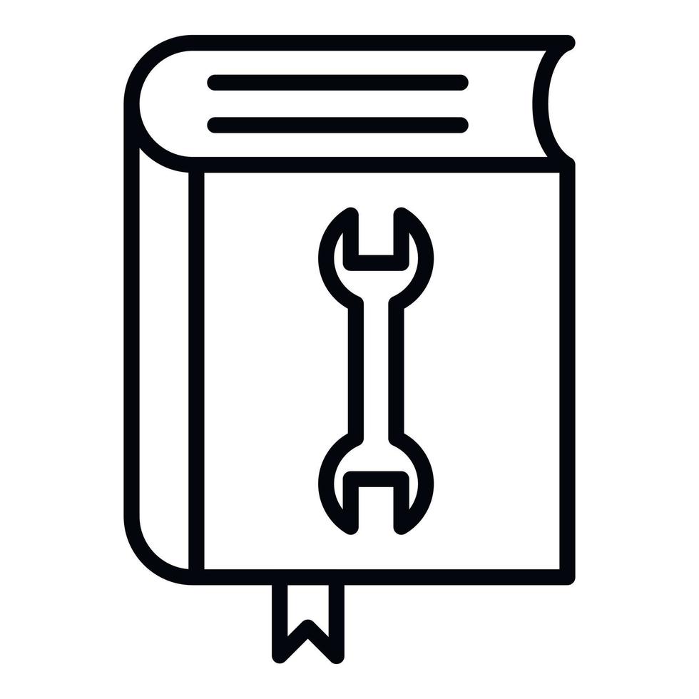 User manual book icon, outline style vector