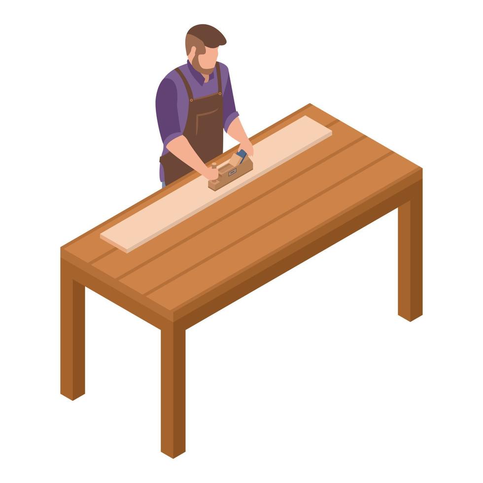 Man carpenter icon, isometric style vector