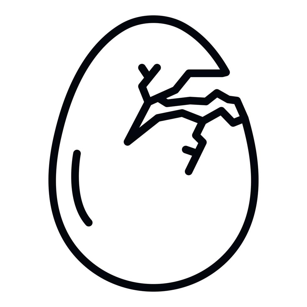 Crack eggshell icon, outline style vector