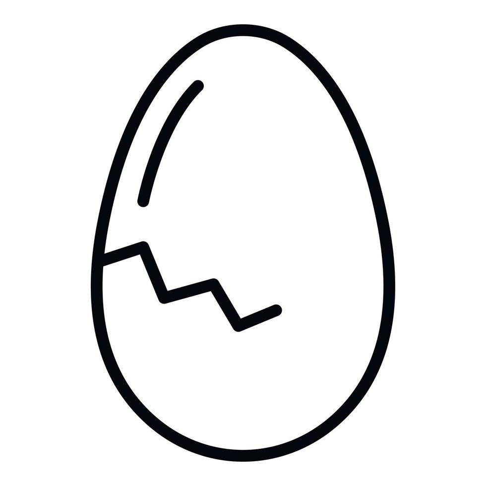 Solid crack egg icon, outline style vector