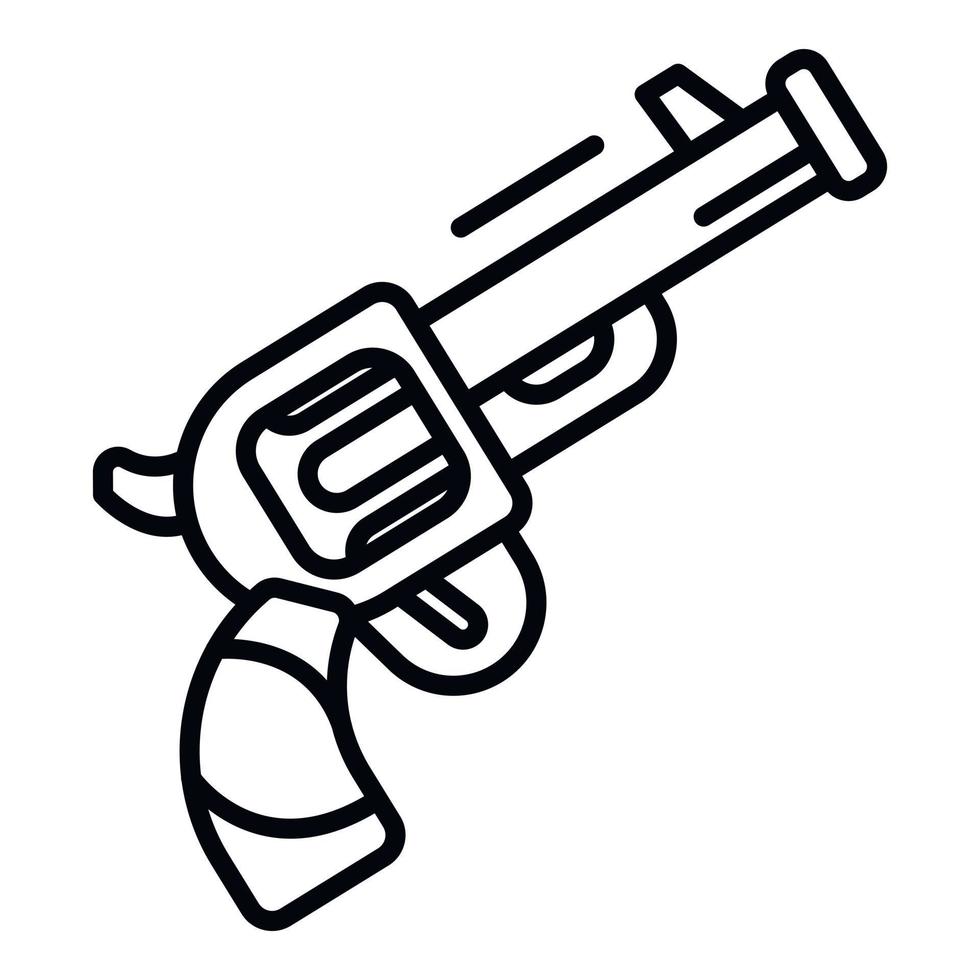 Triathlon revolver start signal icon, outline style vector