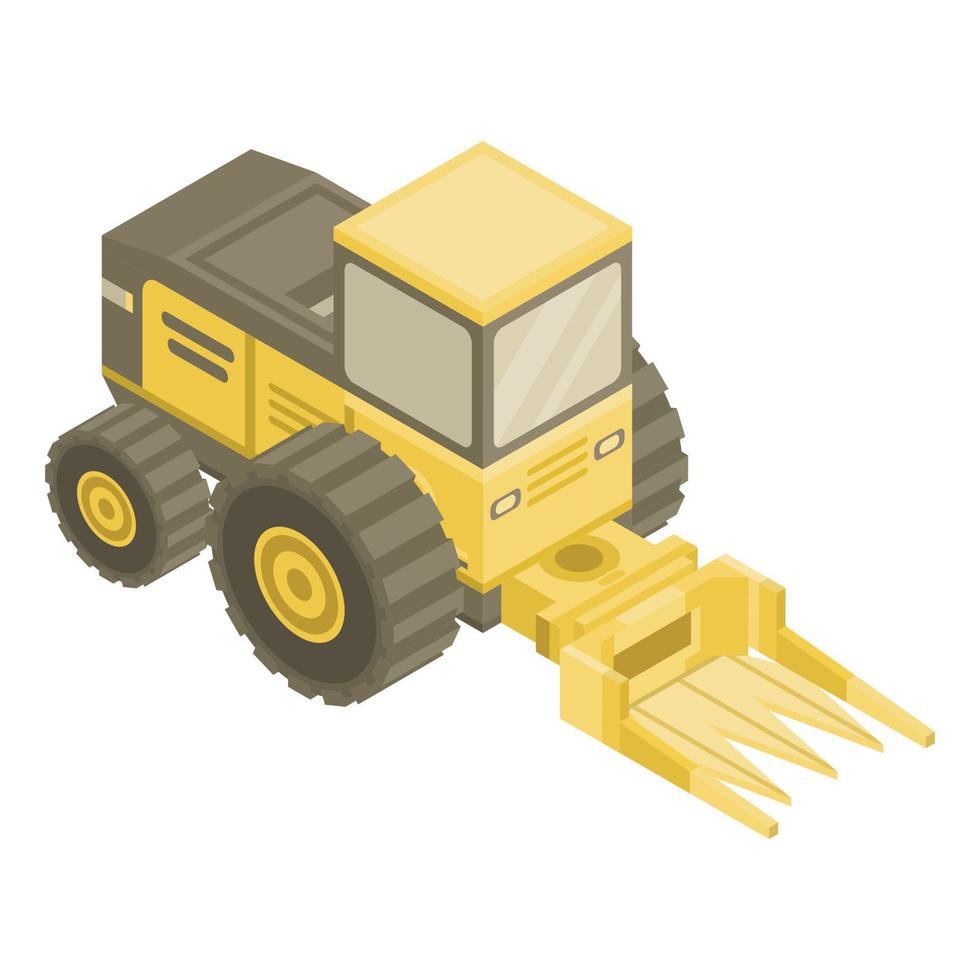 Forage harvester icon, isometric style vector