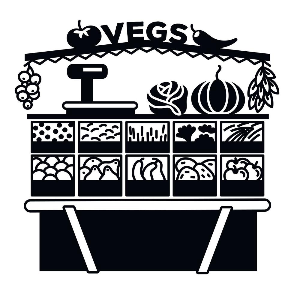 Vegetable stall con, simple style vector