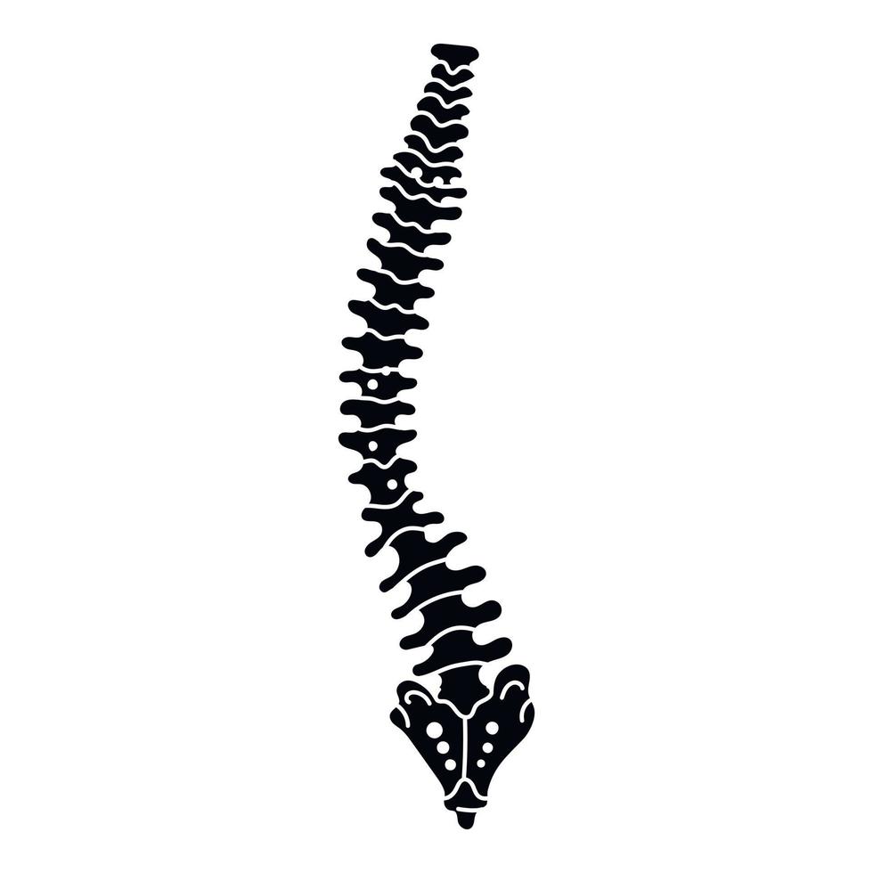 icono de la columna vertebral, estilo simple vector