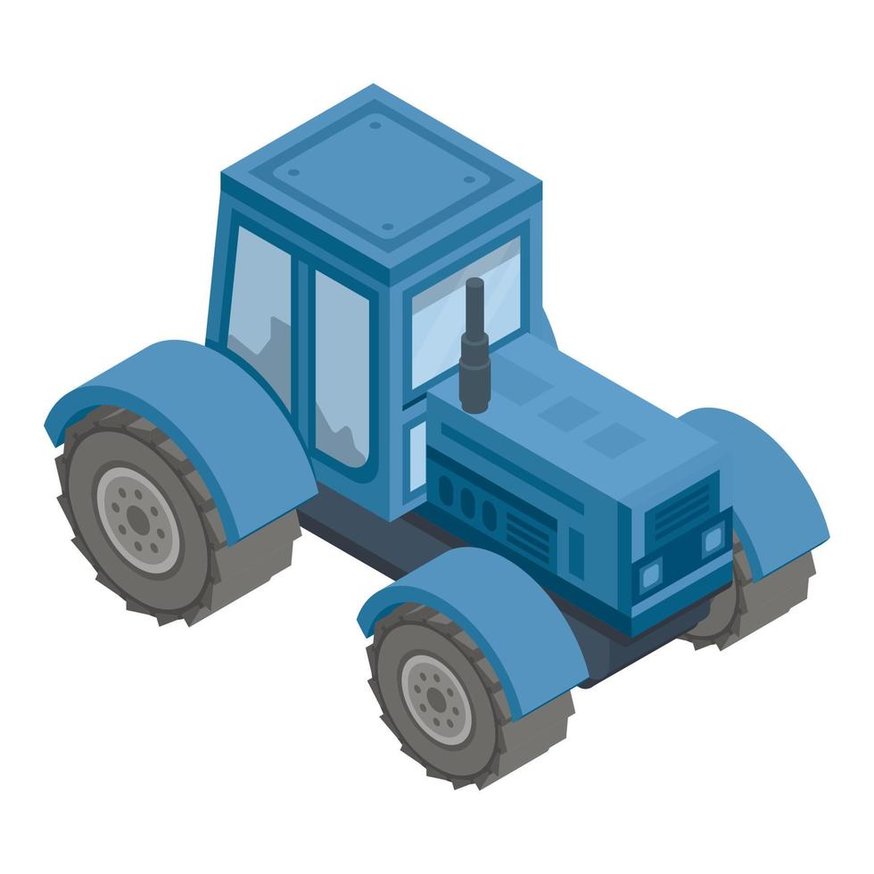 Farm tractor icon, isometric style vector