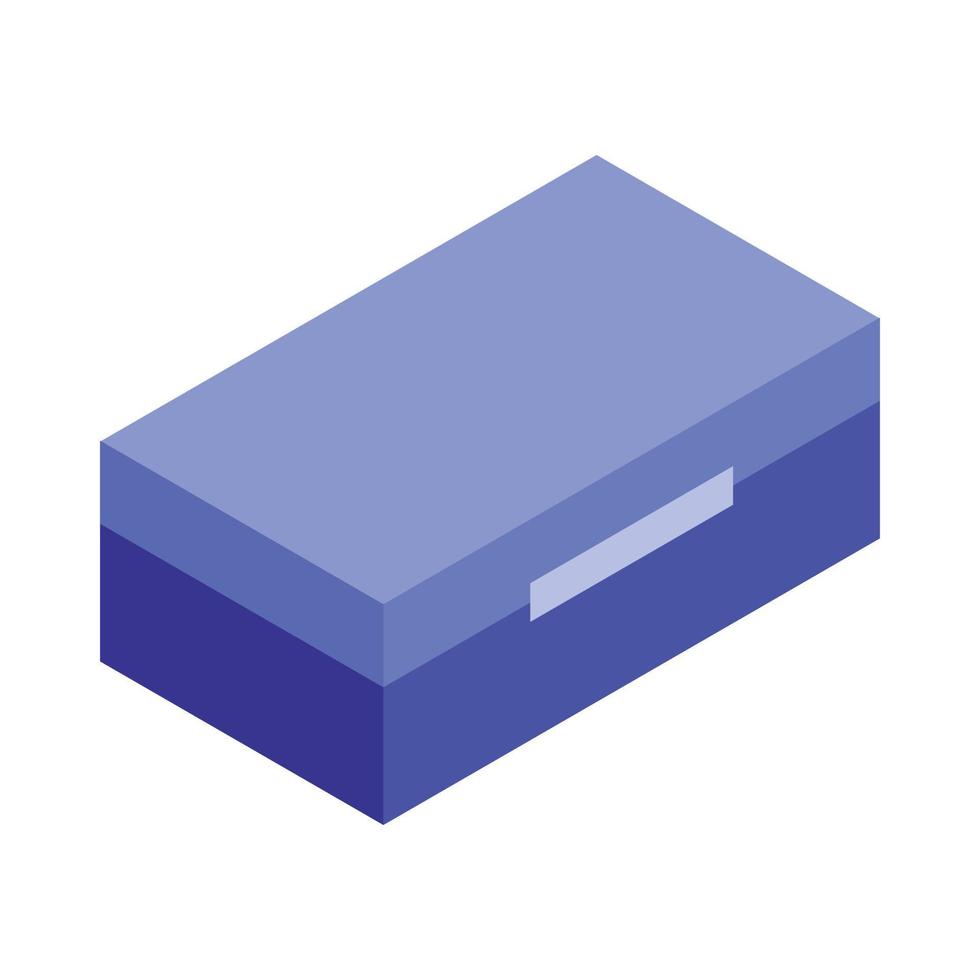 Blue tool box icon, isometric style vector