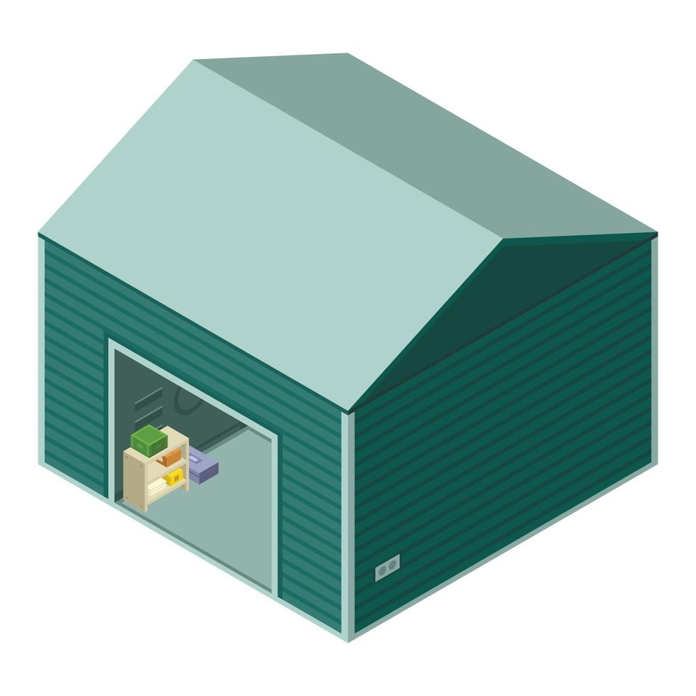 Garage icon, isometric style vector