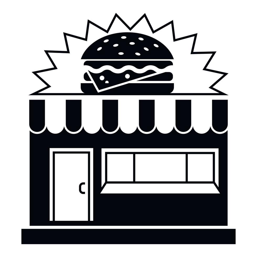 icono de la tienda de la calle Burger, estilo simple vector