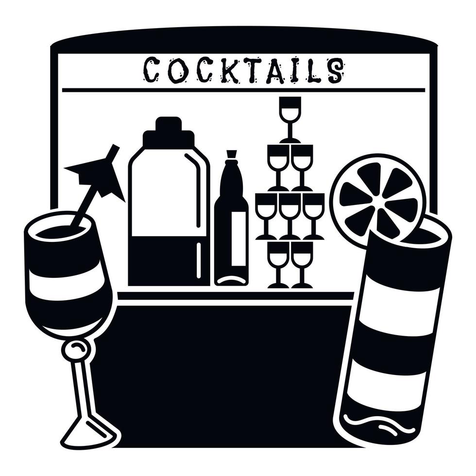 Cocktail kiosk icon, simple style vector