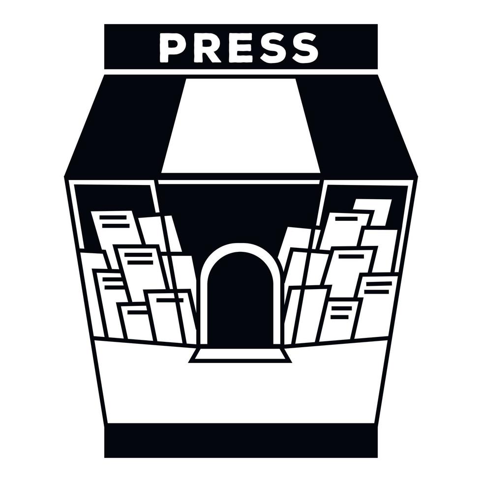 icono de quiosco de prensa callejera, estilo simple vector